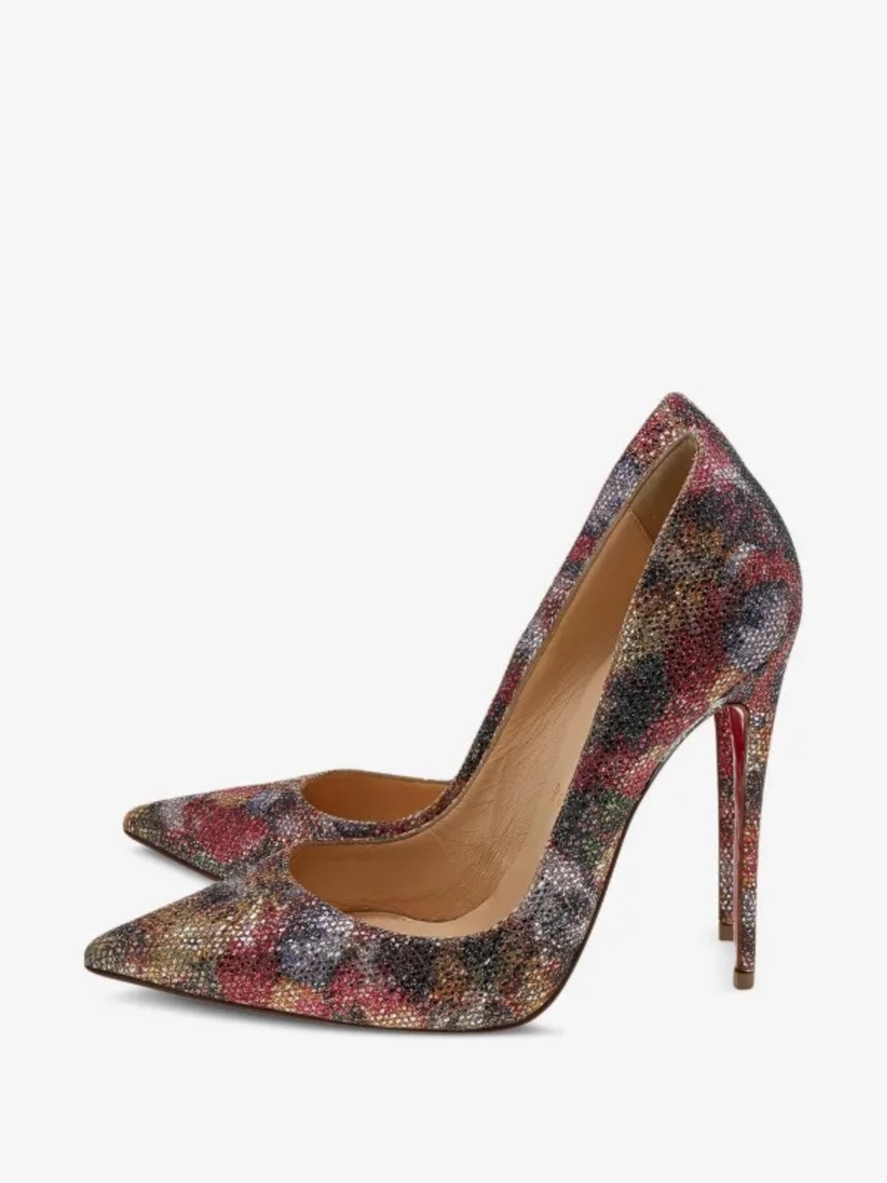 Christian Louboutin Multicolor Glitter Pointed-Toe Stiletto Pumps